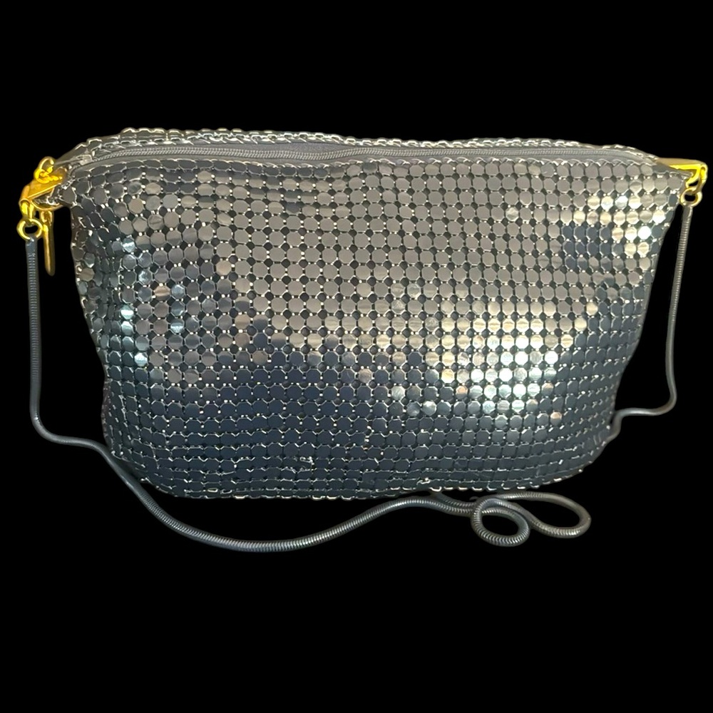 Vintage Lyrella Navy Blue Metal Mesh Handbag